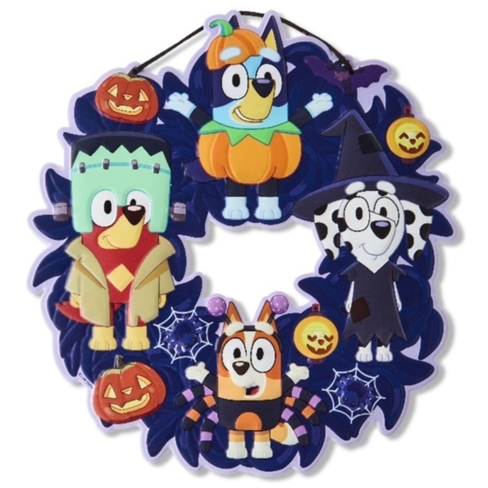 NWT. BLUEY 15” Halloween Metal Wreath